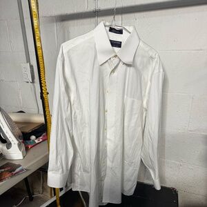 Stafford white long sleeve dress shirt size 17